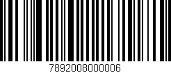 Código de barras (EAN, GTIN, SKU, ISBN): '7892008000006'