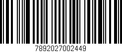 Código de barras (EAN, GTIN, SKU, ISBN): '7892027002449'