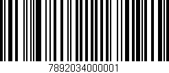 Código de barras (EAN, GTIN, SKU, ISBN): '7892034000001'