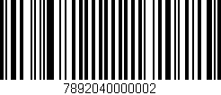Código de barras (EAN, GTIN, SKU, ISBN): '7892040000002'