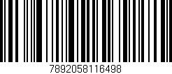 Código de barras (EAN, GTIN, SKU, ISBN): '7892058116498'