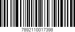 Código de barras (EAN, GTIN, SKU, ISBN): '7892110017398'
