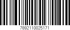 Código de barras (EAN, GTIN, SKU, ISBN): '7892110025171'