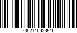 Código de barras (EAN, GTIN, SKU, ISBN): '7892110033510'