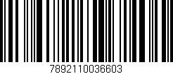 Código de barras (EAN, GTIN, SKU, ISBN): '7892110036603'