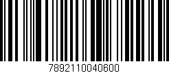 Código de barras (EAN, GTIN, SKU, ISBN): '7892110040600'