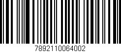 Código de barras (EAN, GTIN, SKU, ISBN): '7892110064002'