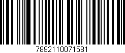 Código de barras (EAN, GTIN, SKU, ISBN): '7892110071581'