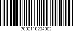 Código de barras (EAN, GTIN, SKU, ISBN): '7892110204002'