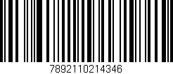 Código de barras (EAN, GTIN, SKU, ISBN): '7892110214346'