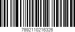 Código de barras (EAN, GTIN, SKU, ISBN): '7892110216326'