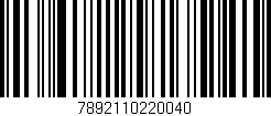 Código de barras (EAN, GTIN, SKU, ISBN): '7892110220040'