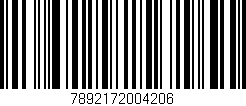 Código de barras (EAN, GTIN, SKU, ISBN): '7892172004206'