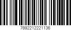 Código de barras (EAN, GTIN, SKU, ISBN): '7892212221136'