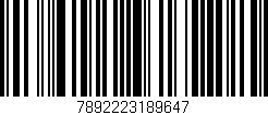 Código de barras (EAN, GTIN, SKU, ISBN): '7892223189647'