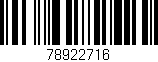 Código de barras (EAN, GTIN, SKU, ISBN): '78922716'