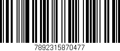 Código de barras (EAN, GTIN, SKU, ISBN): '7892315870477'