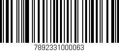 Código de barras (EAN, GTIN, SKU, ISBN): '7892331000063'