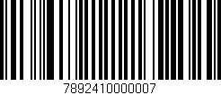 Código de barras (EAN, GTIN, SKU, ISBN): '7892410000007'