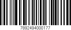 Código de barras (EAN, GTIN, SKU, ISBN): '7892494000177'