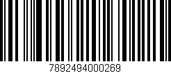 Código de barras (EAN, GTIN, SKU, ISBN): '7892494000269'