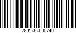 Código de barras (EAN, GTIN, SKU, ISBN): '7892494000740'