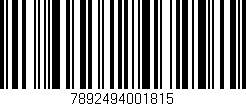 Código de barras (EAN, GTIN, SKU, ISBN): '7892494001815'