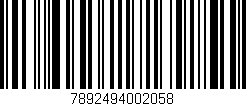 Código de barras (EAN, GTIN, SKU, ISBN): '7892494002058'
