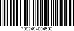 Código de barras (EAN, GTIN, SKU, ISBN): '7892494004533'