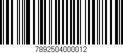 Código de barras (EAN, GTIN, SKU, ISBN): '7892504000012'