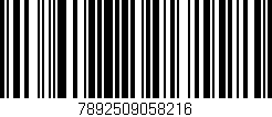 Código de barras (EAN, GTIN, SKU, ISBN): '7892509058216'