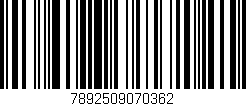 Código de barras (EAN, GTIN, SKU, ISBN): '7892509070362'