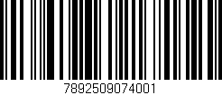 Código de barras (EAN, GTIN, SKU, ISBN): '7892509074001'