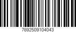 Código de barras (EAN, GTIN, SKU, ISBN): '7892509104043'