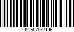 Código de barras (EAN, GTIN, SKU, ISBN): '7892597867196'
