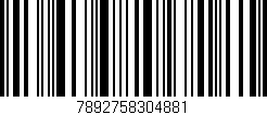 Código de barras (EAN, GTIN, SKU, ISBN): '7892758304881'