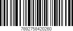 Código de barras (EAN, GTIN, SKU, ISBN): '7892758420260'