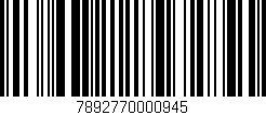 Código de barras (EAN, GTIN, SKU, ISBN): '7892770000945'