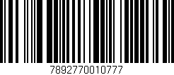 Código de barras (EAN, GTIN, SKU, ISBN): '7892770010777'