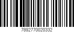 Código de barras (EAN, GTIN, SKU, ISBN): '7892770020332'