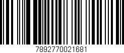 Código de barras (EAN, GTIN, SKU, ISBN): '7892770021681'