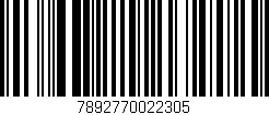 Código de barras (EAN, GTIN, SKU, ISBN): '7892770022305'