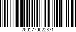 Código de barras (EAN, GTIN, SKU, ISBN): '7892770022671'