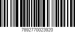 Código de barras (EAN, GTIN, SKU, ISBN): '7892770023920'