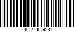 Código de barras (EAN, GTIN, SKU, ISBN): '7892770024361'
