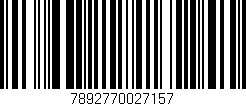 Código de barras (EAN, GTIN, SKU, ISBN): '7892770027157'
