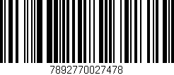 Código de barras (EAN, GTIN, SKU, ISBN): '7892770027478'