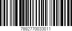 Código de barras (EAN, GTIN, SKU, ISBN): '7892770033011'