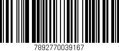 Código de barras (EAN, GTIN, SKU, ISBN): '7892770039167'