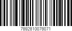 Código de barras (EAN, GTIN, SKU, ISBN): '7892810078071'